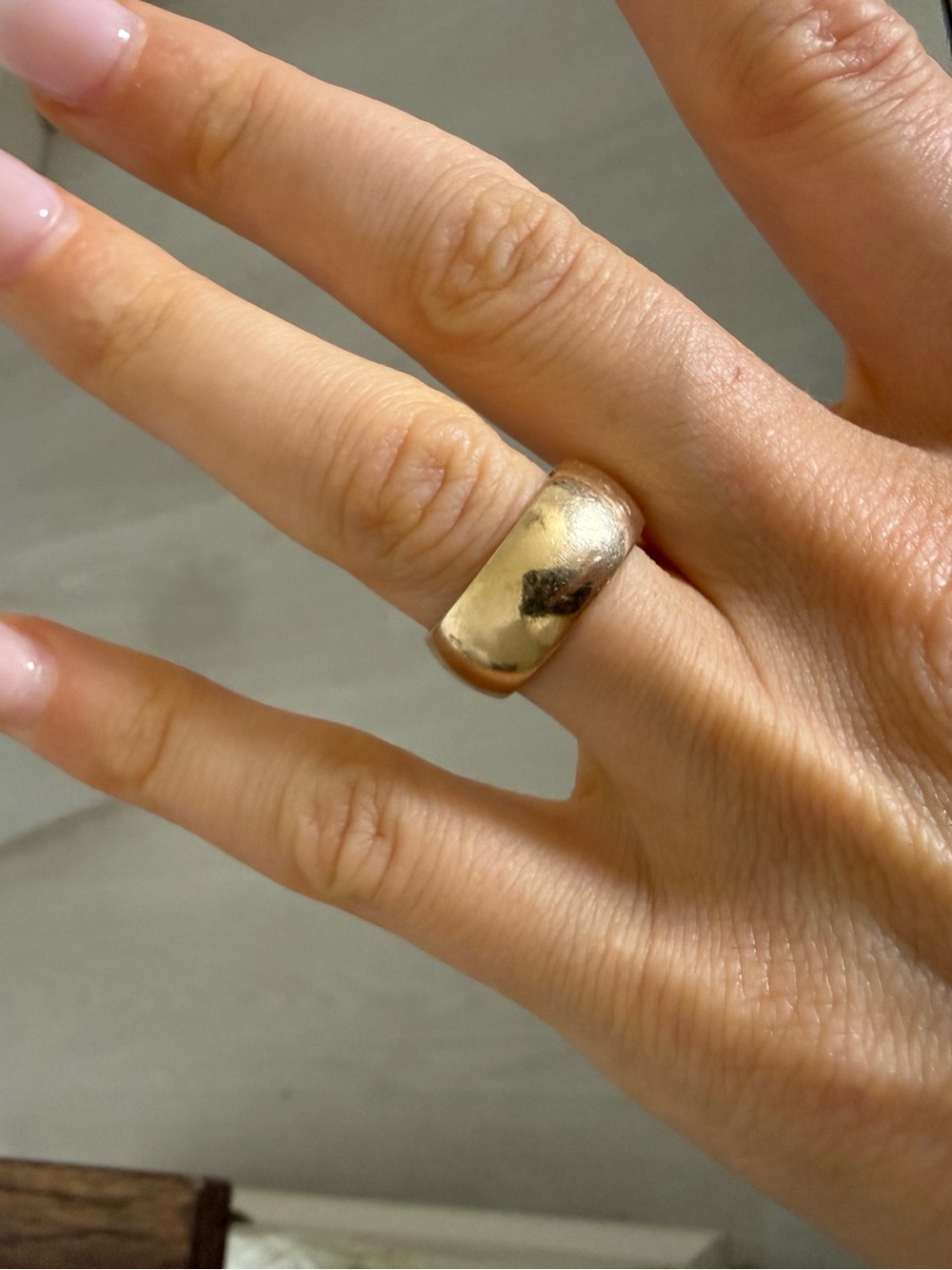 14K Solid Yellow Gold Wide Band Ring 5g Vintage
